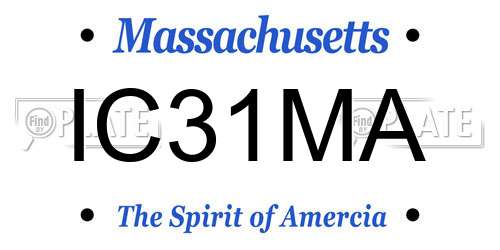 IC31MA Massachusetts License Plate