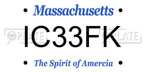 IC33FK Massachusetts License Plate