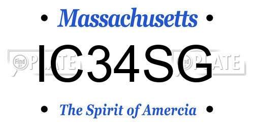 IC34SG Massachusetts License Plate