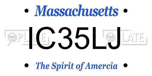 IC35LJ Massachusetts License Plate
