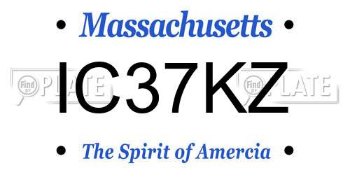 IC37KZ Massachusetts License Plate