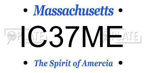 IC37ME Massachusetts License Plate