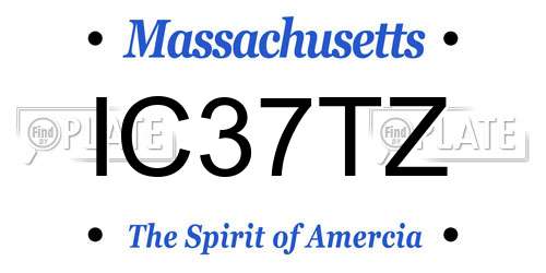 IC37TZ Massachusetts License Plate