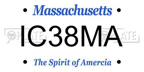 IC38MA Massachusetts License Plate