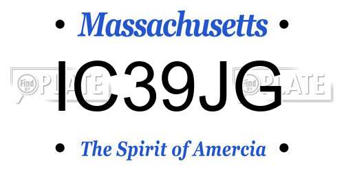 IC39JG Massachusetts License Plate