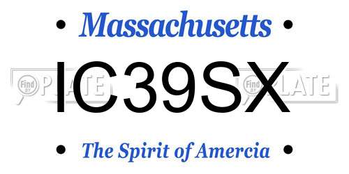IC39SX Massachusetts License Plate