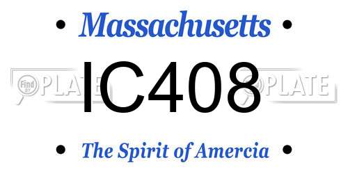 IC408 Massachusetts License Plate
