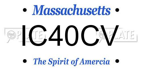 IC40CV Massachusetts License Plate