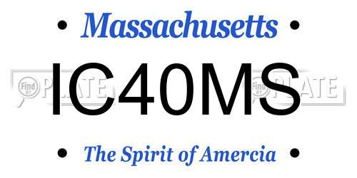 IC40MS Massachusetts License Plate