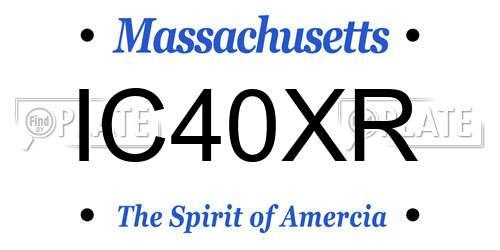 IC40XR Massachusetts License Plate