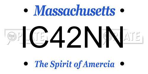 IC42NN Massachusetts License Plate