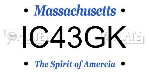 IC43GK Massachusetts License Plate