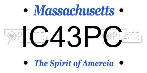 IC43PC Massachusetts License Plate