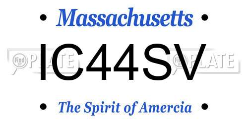 IC44SV Massachusetts License Plate