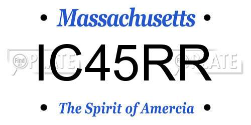 IC45RR Massachusetts License Plate