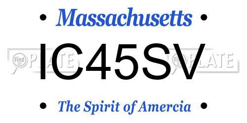 IC45SV Massachusetts License Plate