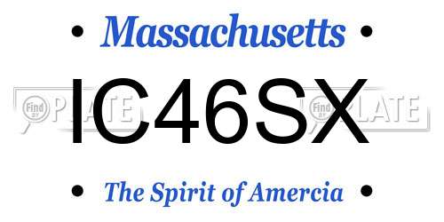 IC46SX Massachusetts License Plate