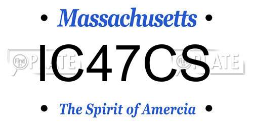 IC47CS Massachusetts License Plate