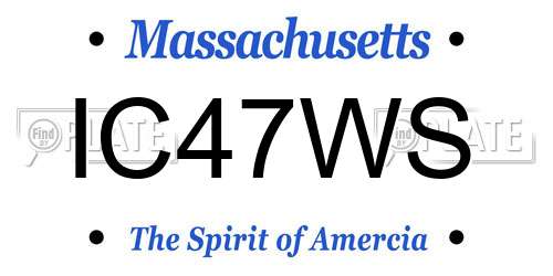 IC47WS Massachusetts License Plate