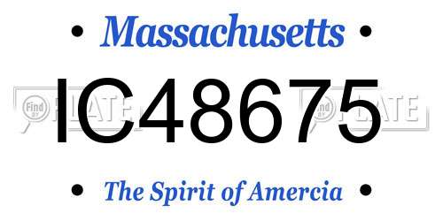 IC48675 Massachusetts License Plate