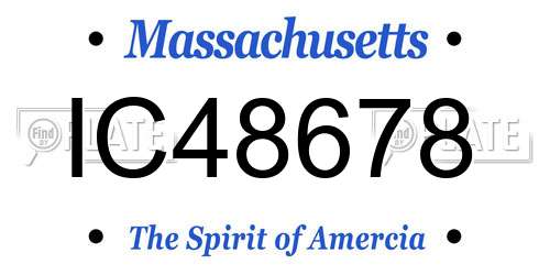 IC48678 Massachusetts License Plate