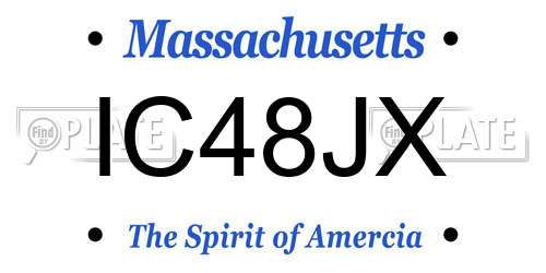 IC48JX Massachusetts License Plate