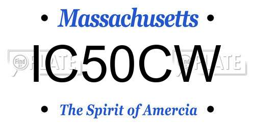 IC50CW Massachusetts License Plate