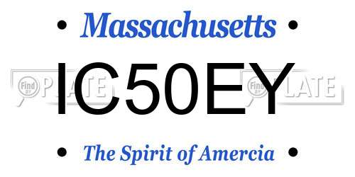 IC50EY Massachusetts License Plate