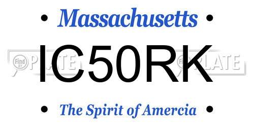 IC50RK Massachusetts License Plate