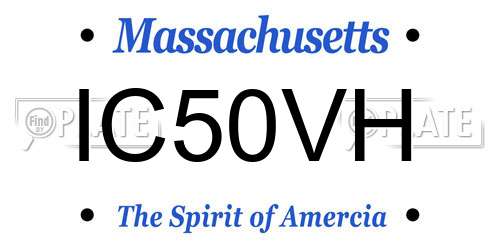 IC50VH Massachusetts License Plate