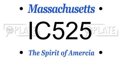 IC525 Massachusetts License Plate