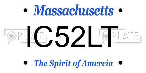 IC52LT Massachusetts License Plate