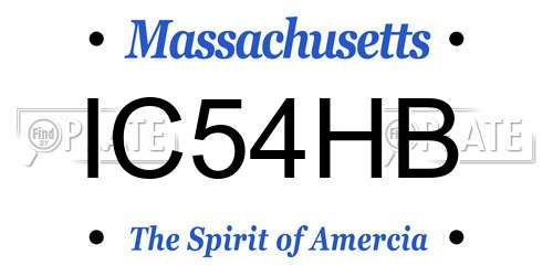 IC54HB Massachusetts License Plate