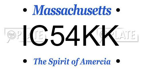 IC54KK Massachusetts License Plate