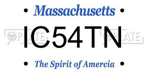 IC54TN Massachusetts License Plate
