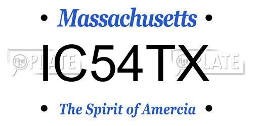 IC54TX Massachusetts License Plate