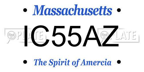 IC55AZ Massachusetts License Plate