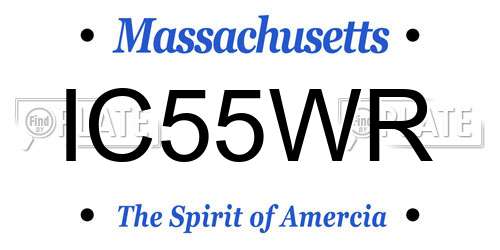 IC55WR Massachusetts License Plate