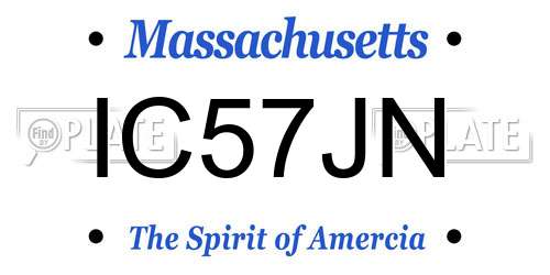 IC57JN Massachusetts License Plate
