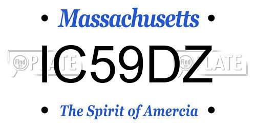 IC59DZ Massachusetts License Plate