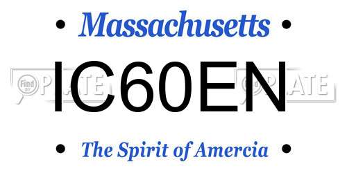 IC60EN Massachusetts License Plate