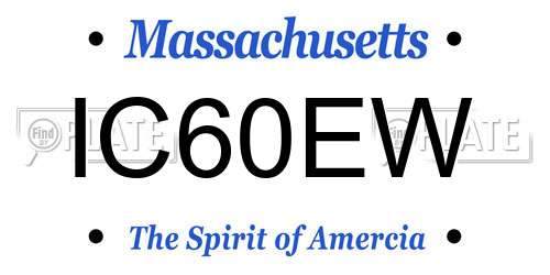 IC60EW Massachusetts License Plate