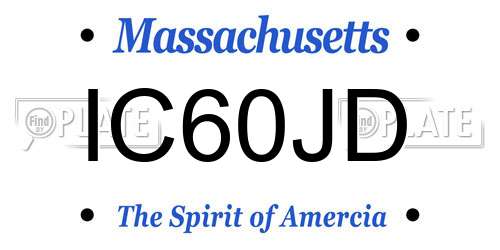 IC60JD Massachusetts License Plate