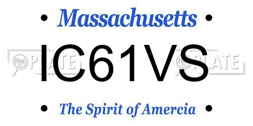 IC61VS Massachusetts License Plate