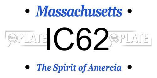 IC62 Massachusetts License Plate