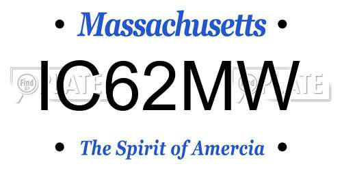 IC62MW Massachusetts License Plate
