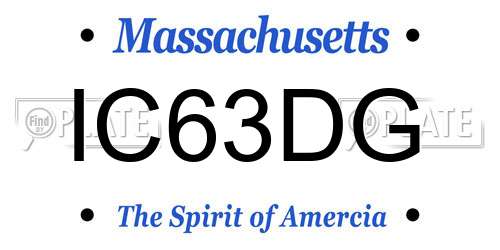 IC63DG Massachusetts License Plate