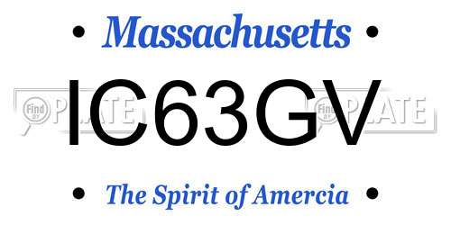 IC63GV Massachusetts License Plate