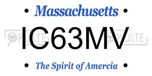 IC63MV Massachusetts License Plate