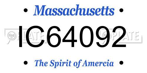 IC64092 Massachusetts License Plate